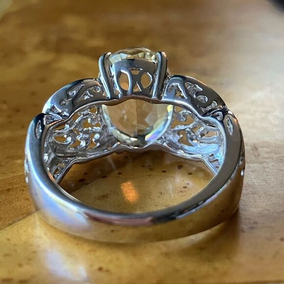 Yellow Labradorite Sterling Silver Ring Size 9 - Picture 5 of 9